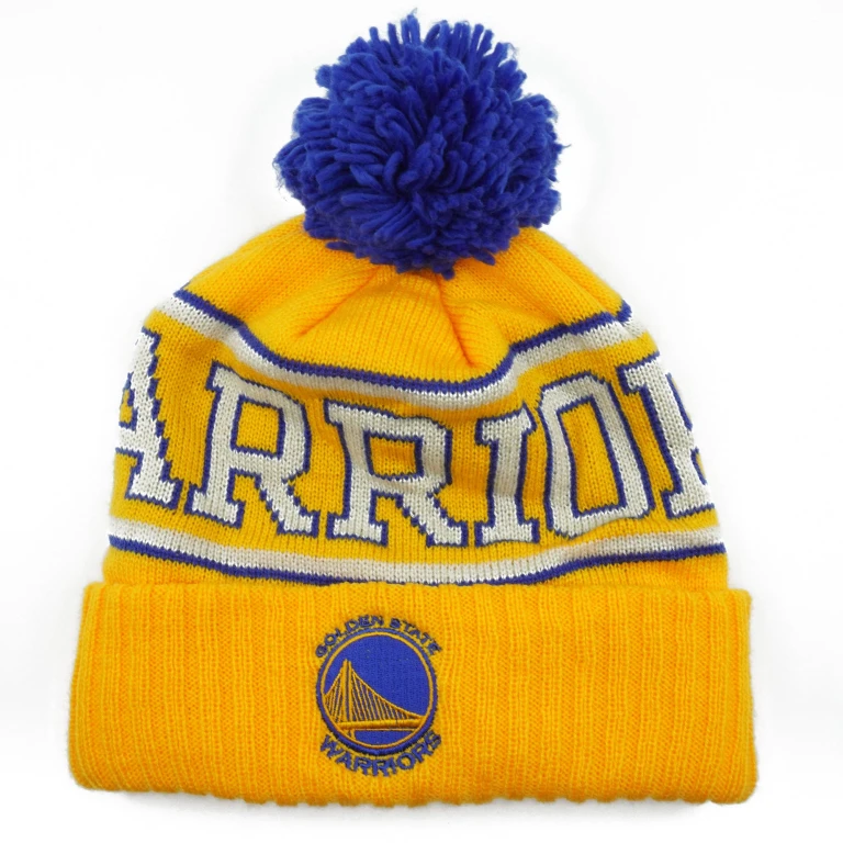 Men's NBA Golden State Warriors Cuffed Pom Knit Beanie Knit Hat