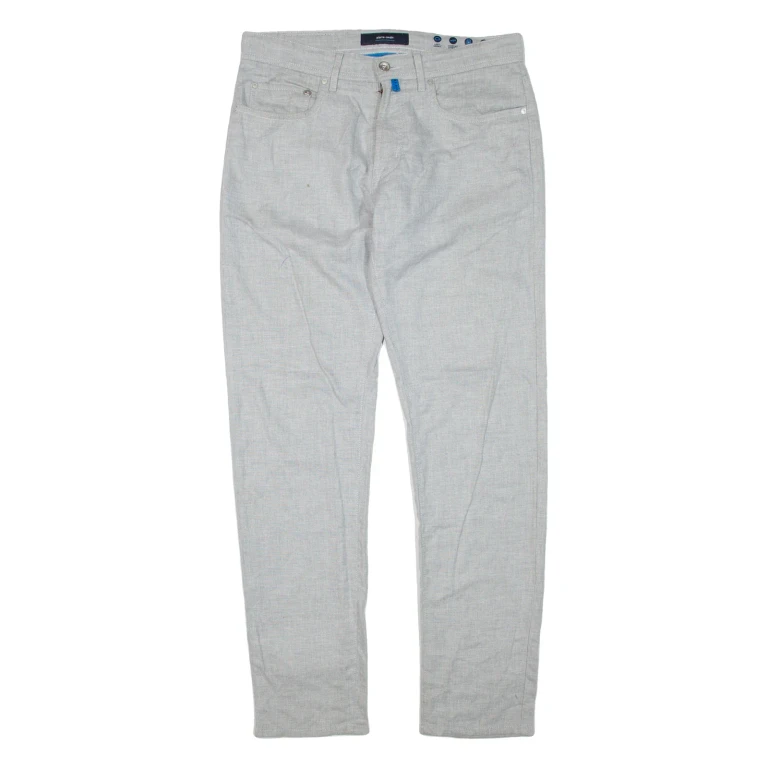 PIERRE CARDIN Mens Trousers Grey Regular Skinny W34 L33