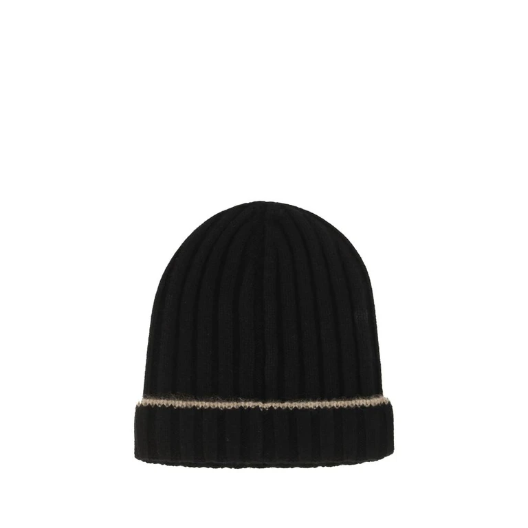 Brunello Cucinelli Black Cashmere Beanie Accessory - Men