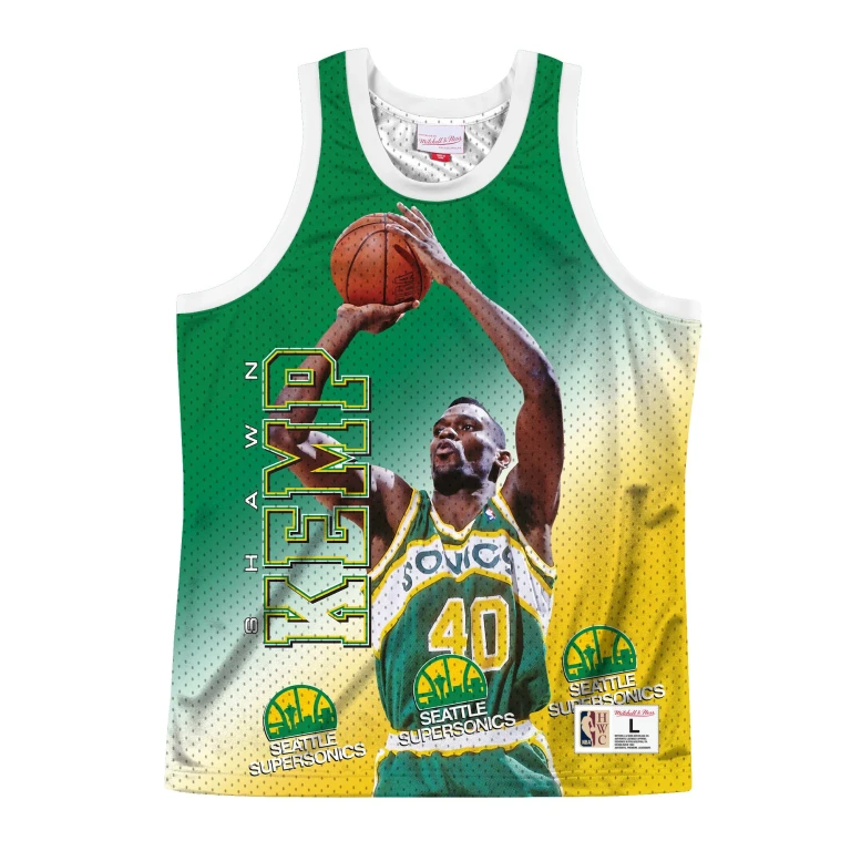 Men's NBA Behind The Back Tank Seattle Supersonics Shawn Kemp