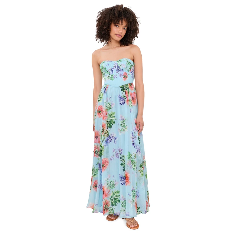 Hemant and Nandita Corsetted Maxi Dress Blue XL