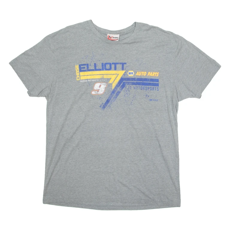 CHASE AUTHENTICS Nascar Elliot 9 Mens T-Shirt Grey USA L