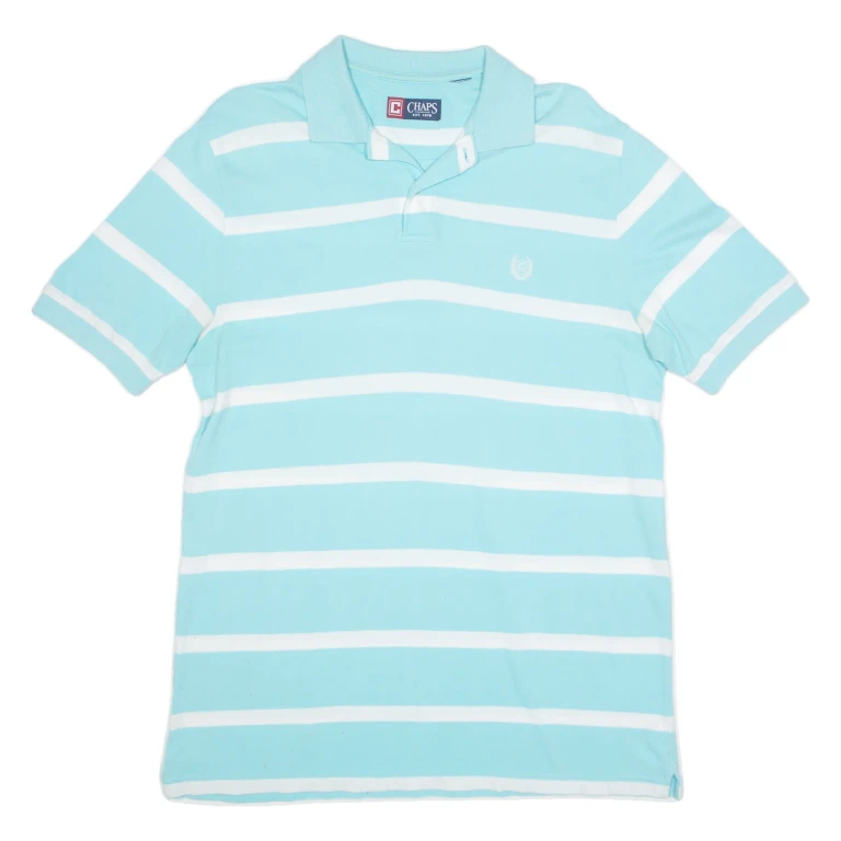 CHAPS Mens Polo Shirt Blue Striped XL