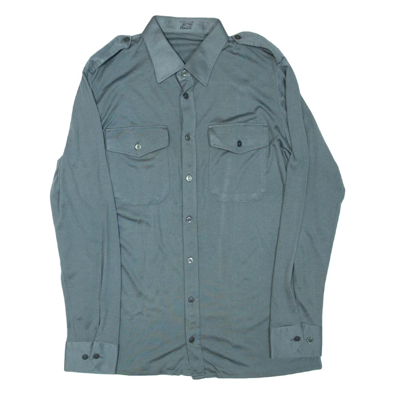 LIBERO Mens Plain Shirt Blue Long Sleeve M