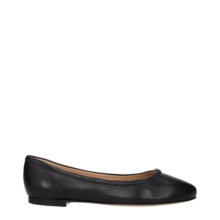 Chloé Black Leather Ballet Flats - Women
