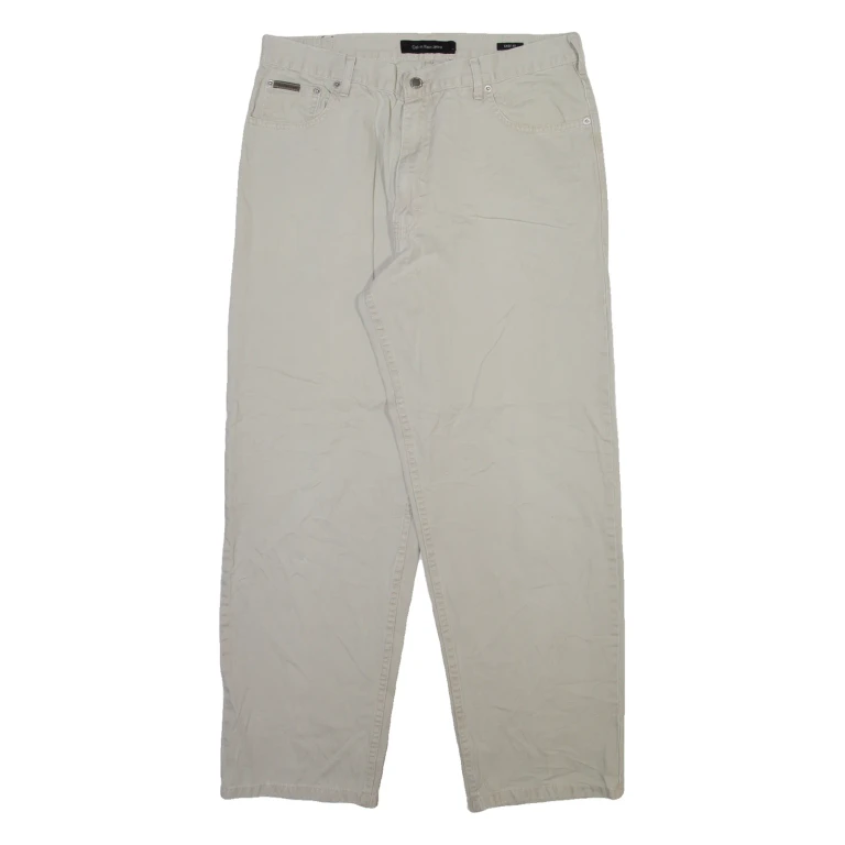 CALVIN KLEIN JEANS Mens Jeans Beige Relaxed Straight W32 L28