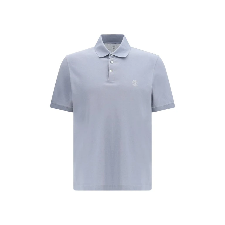 Blue Cotton Polo Shirt - Men
