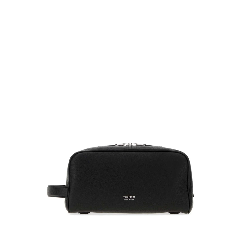 Tom Ford Black Leather Beauty Case Clutch - Men
