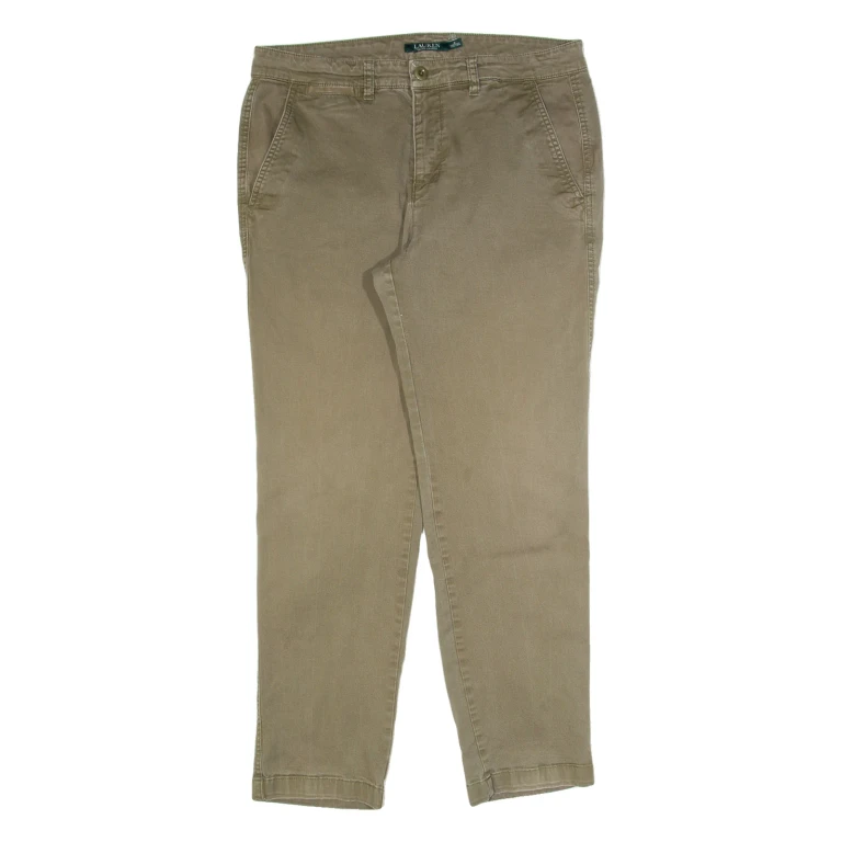 LAUREN RALPH LAUREN Chino Womens Trousers Green Slim Tapered W32 L27