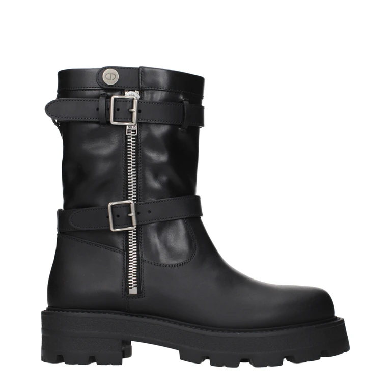 Christian Dior Black Leather Ankle Boots - Women