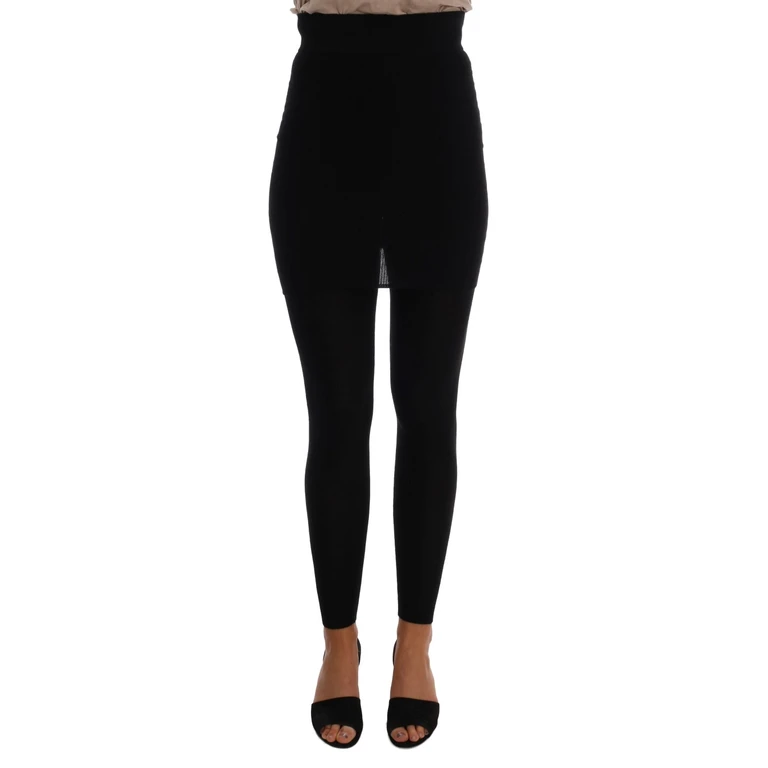 Dolce & Gabbana Black Cashmere Silk Stretch Tights Stockings Clothing - Women