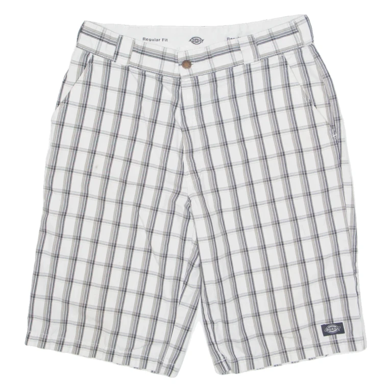 DICKIES Mens Workwear Shorts Black Check M W32