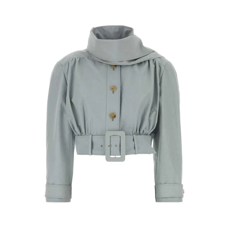 Chloé Light Grey Linen Blend Jacket Stormgrey Giubbini - Women