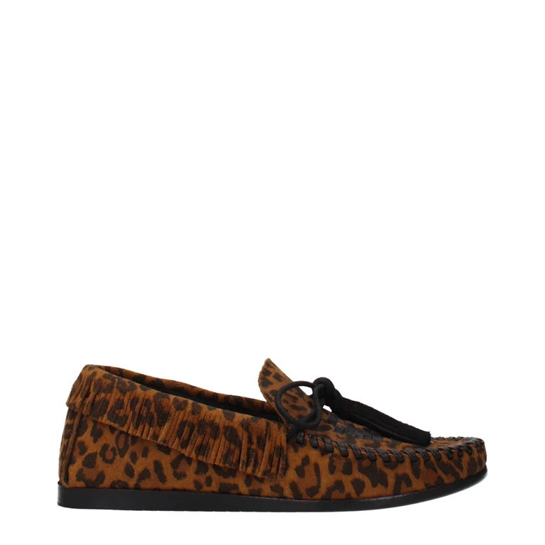 Brown Leather Slip-On Loafers - Women
