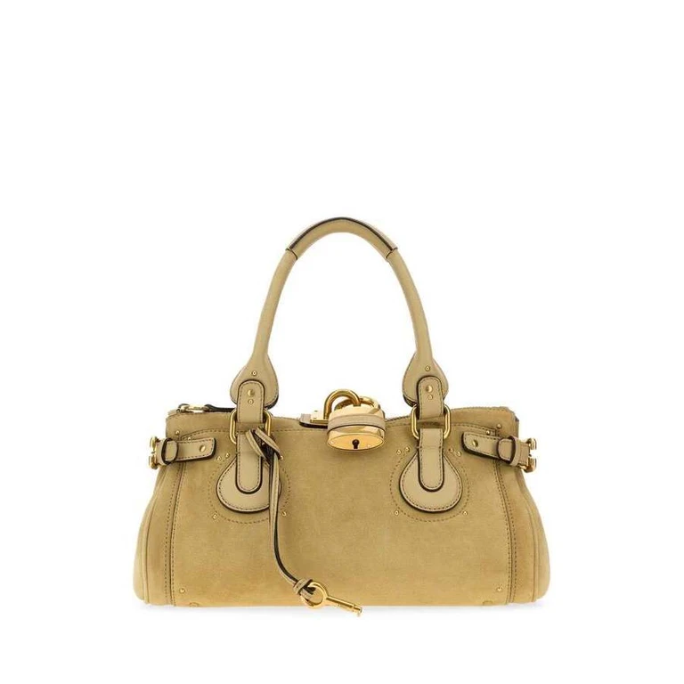 Mustard Suede Paddington Shopping Bag Dustybeige Borse A Tracolla