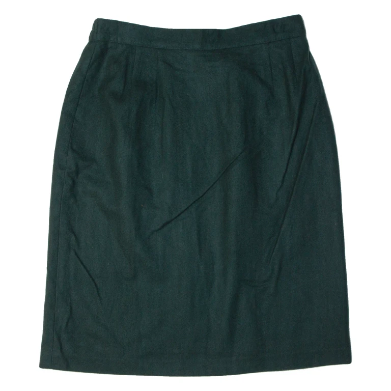 SAG HARBOUR Womens Straight Skirt Green Knee Length Wool 90s M