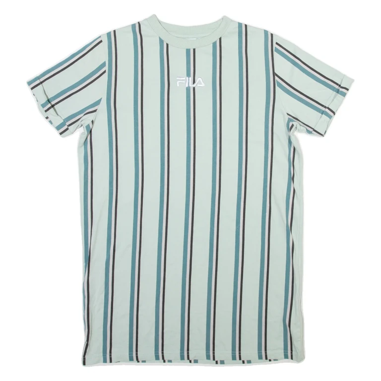 FILA Striped Mens T-Shirt Blue Crew Neck XS