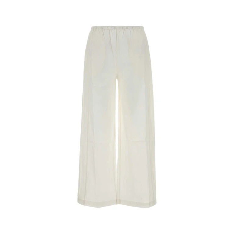 White Cotton Devi Wide-Leg Pant Exterior: Pantaloni - Women