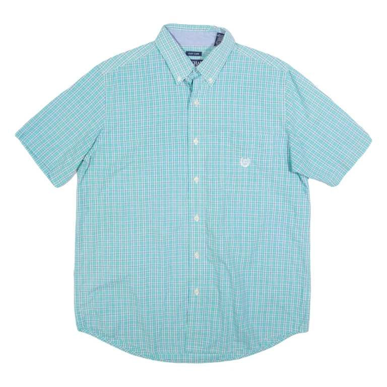 CHAPS Mens Shirt Blue Check M