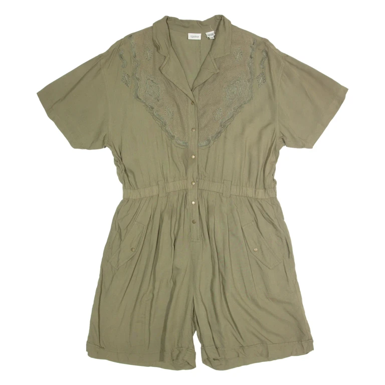 TOGETHER! Womens Playsuit Green Wide-Leg M