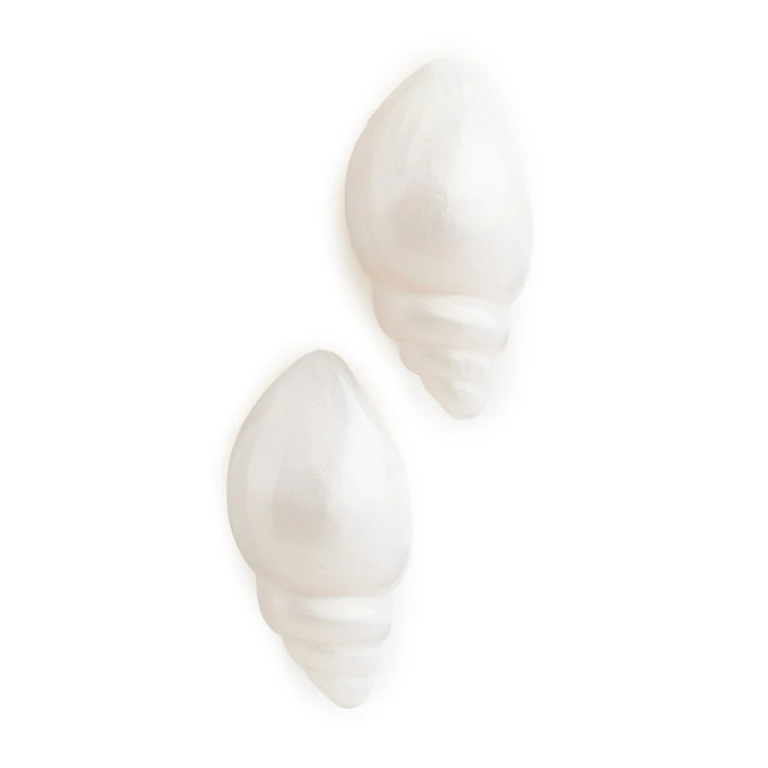 Lele Sadoughi Conch Shell Button Earrings Mother of Pearl One Size