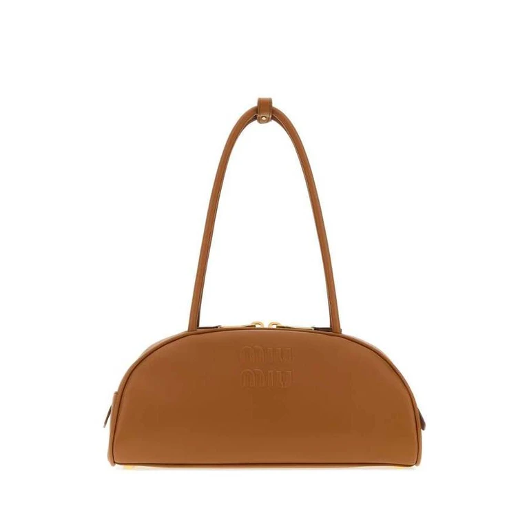 Caramel Leather Beau Shoulder Bag Cognac Borse A Mano