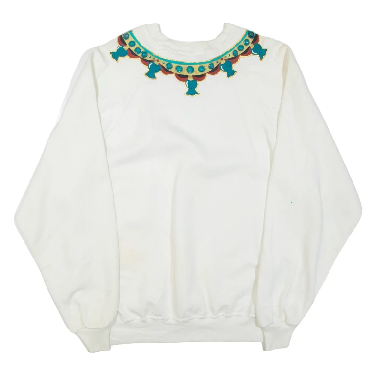 Jerzees Womens Sweatshirt White Crew Neck XL