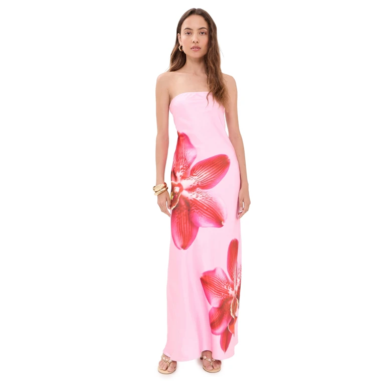 Runaway the Label Celeste Maxi Dress Orchid Pink/Red XL