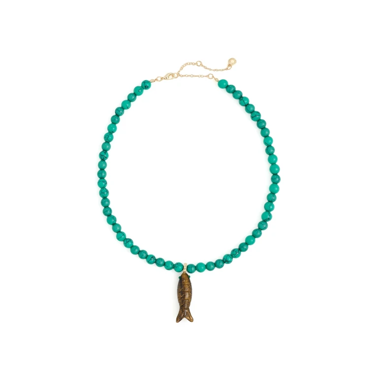 BaubleBar Fish Out of Water Necklace Turquoise One Size