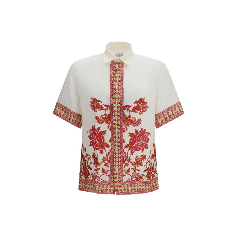 Multicolor Linen Shortsleeve Shirt - Men