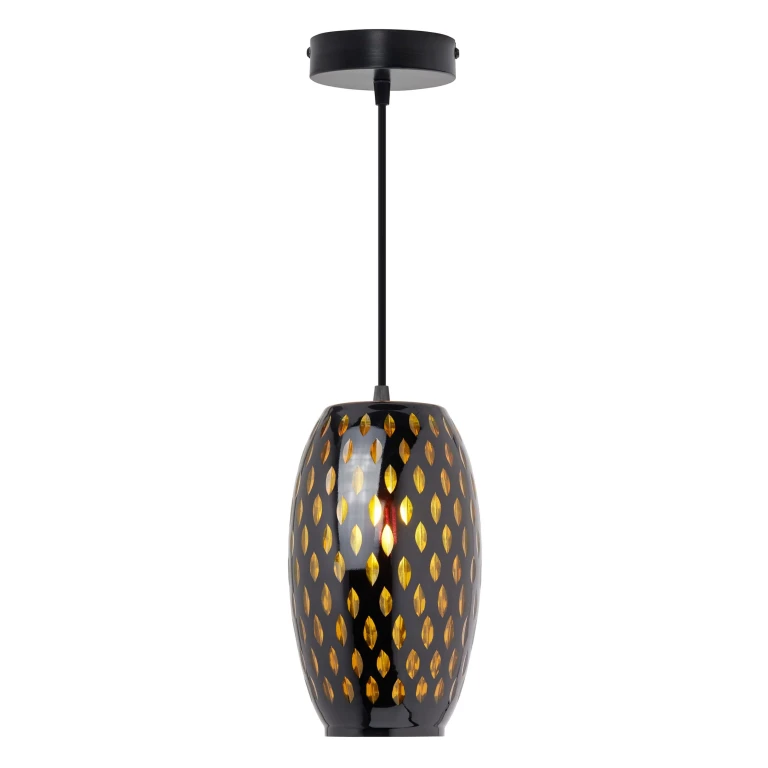 Hanging Pendant Lighting - Black & Amber