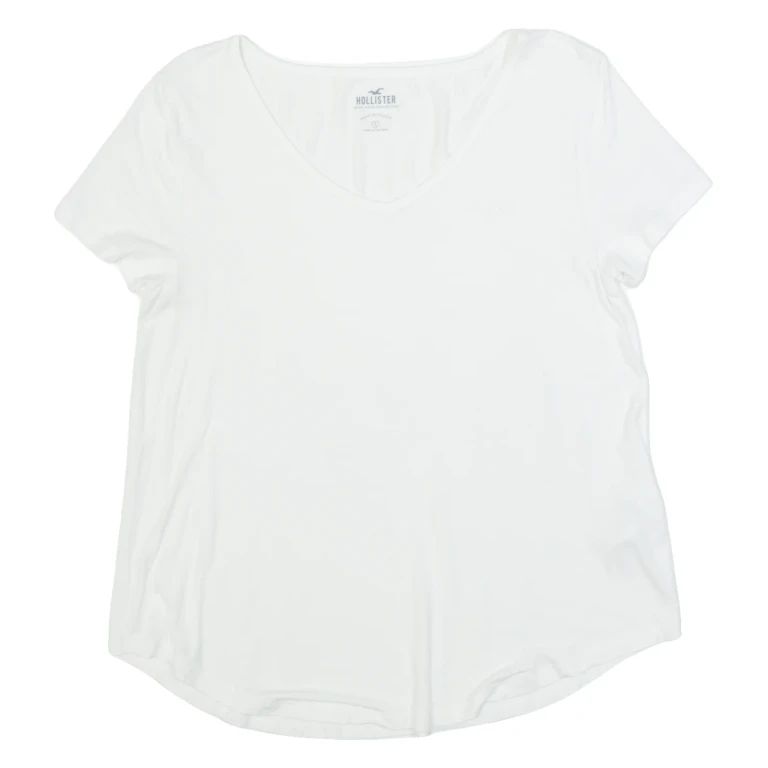 HOLLISTER Mens T-Shirt White V-Neck S