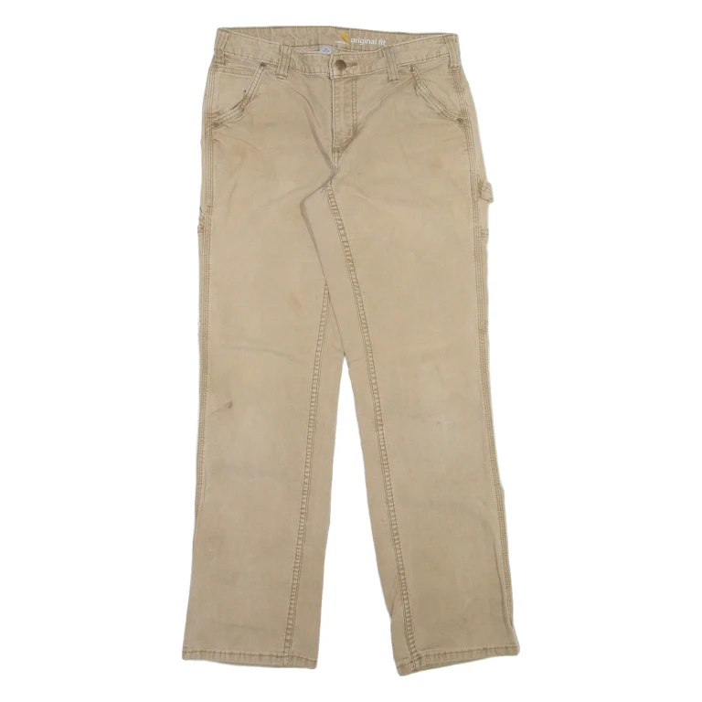 CARHARTT Carpenter Womens Trousers Beige Regular Straight W28 L30