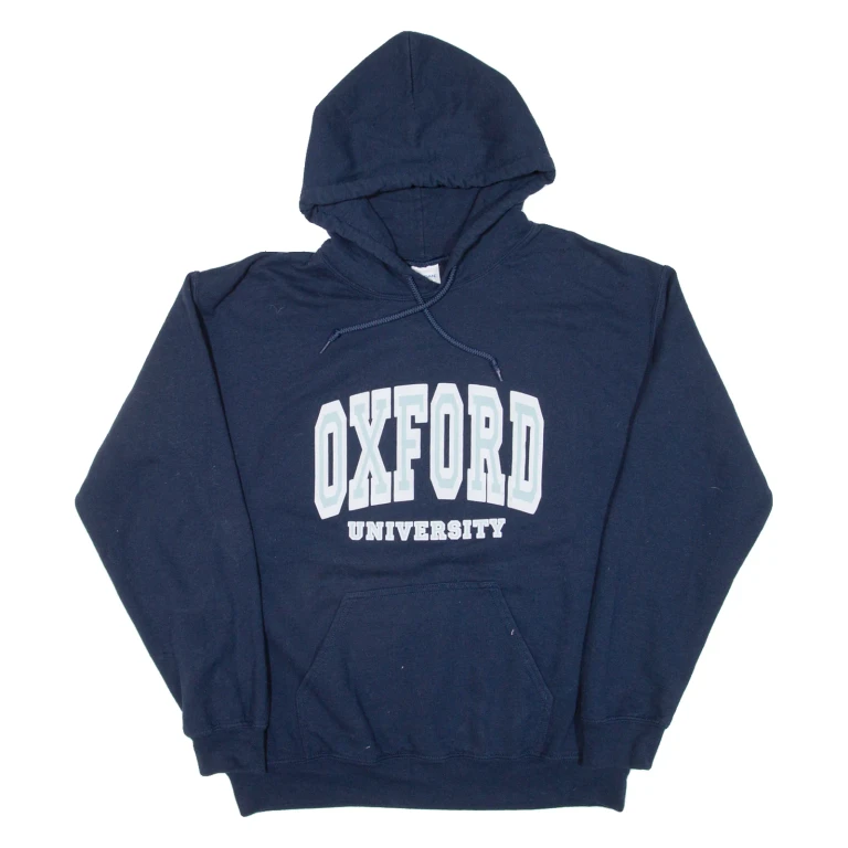 GILDAN Oxford University Mens Blue Hoodie M