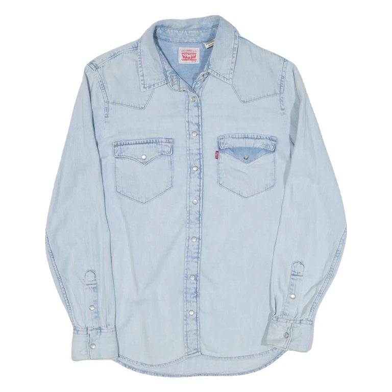 LEVI'S Womens Denim Shirt Blue Long Sleeve XS