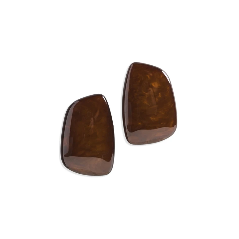 By Adina Eden Chocolate Natural Shape Stud Earrings Brown One Size
