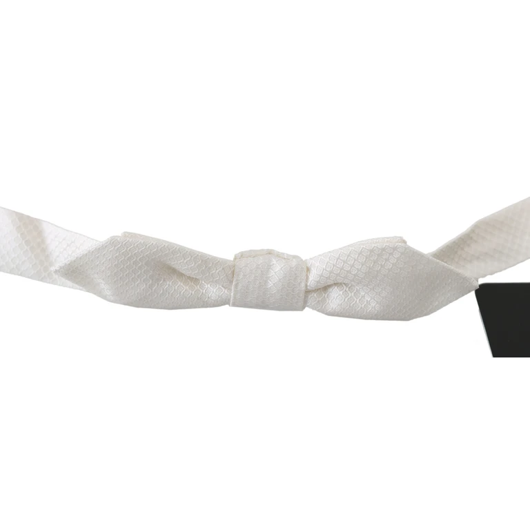 White Silk Slim Adjustable Neck Papillon Men Tie - Men
