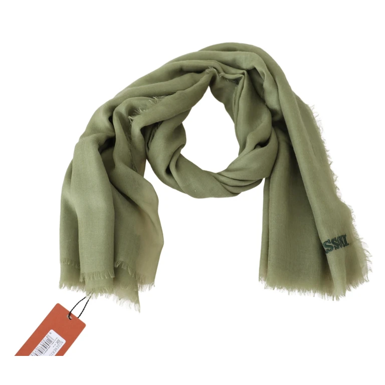 Missoni Green Cashmere Unisex Neck Wrap Scarf - Men