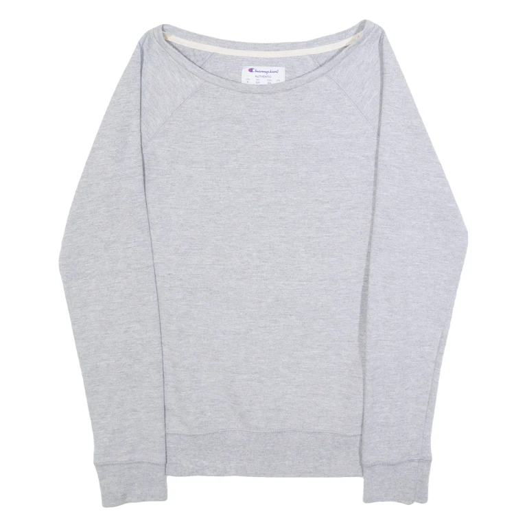 CHAMPION Womens Sweatshirt Grey Crew Neck L