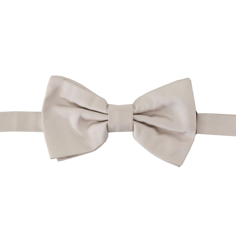 Dolce & Gabbana Gray Silk Adjustable Neck Papillon Tie - Men