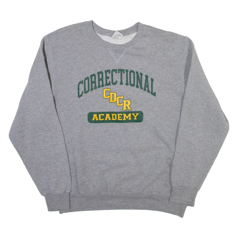 RUSSELL ATHLETIC Correctional Academy Mens Sweatshirt Grey L