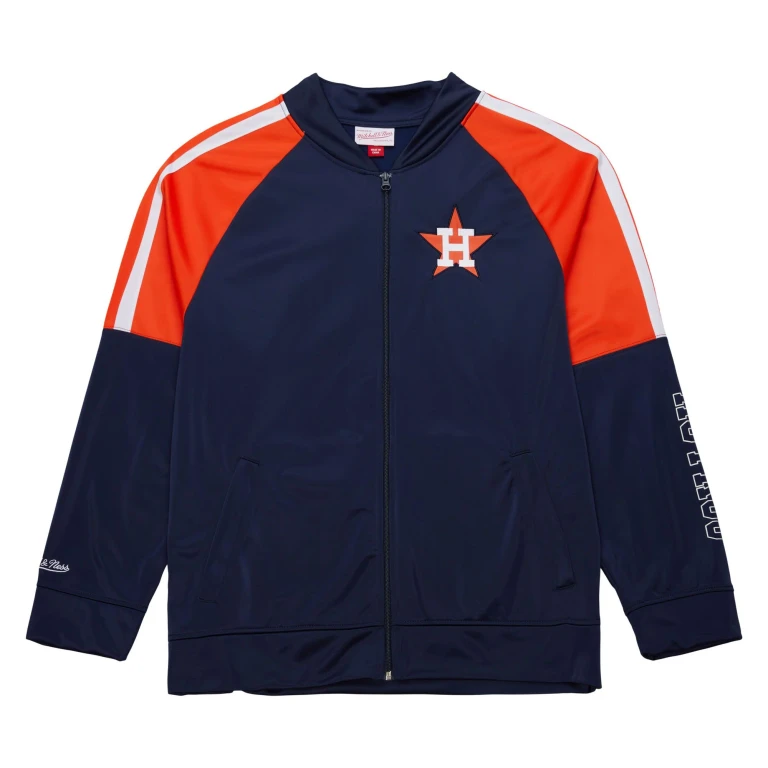 Men's MLB Color Blocked Track Jacket Vintage Logo Astros
