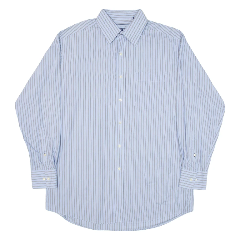 TOMMY HILFIGER Mens Shirt Blue Striped Long Sleeve M
