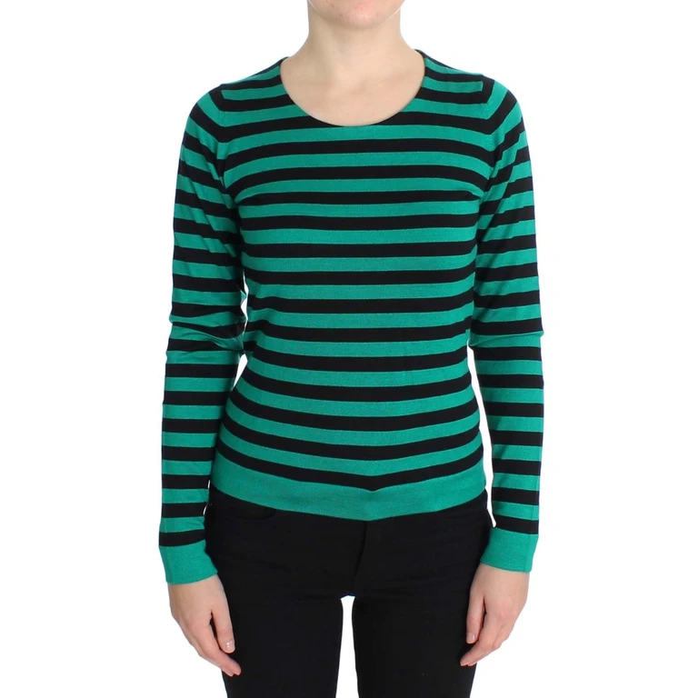 Dolce & Gabbana Green Black Silk Cashmere Sweater Clothing - Women