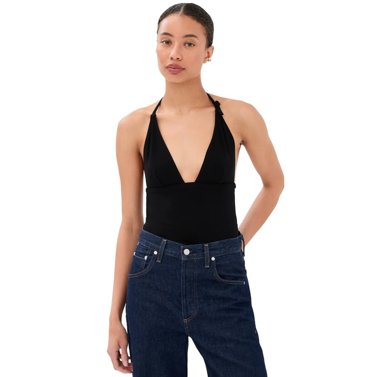 Courrèges Bikini Jersey Top Black 42