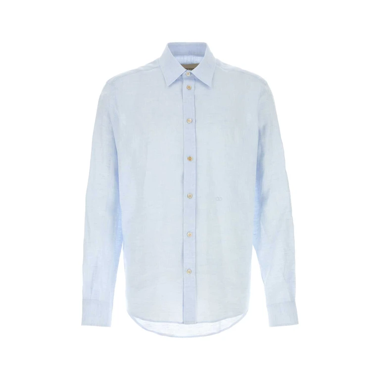Valentino Garavani Pastel Light Blue Linen Shirt Dawn Camicie - Men