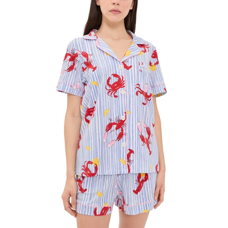 BedHead PJs Coastal Feast Cropped Pajama Set Coastal Feast 2X