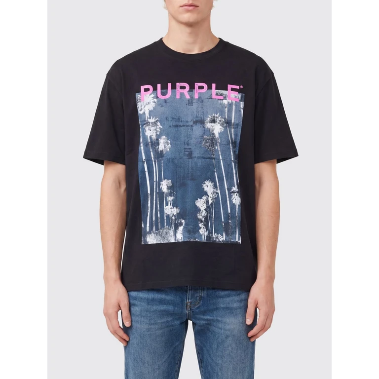 Graphic Print Cotton T-shirt with a Crew Neck and Dropped Shoulders (P117HBDC226BLACK)