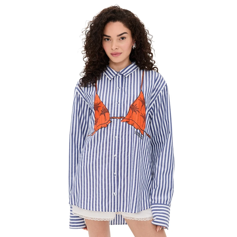 Coniglio Palm Beach Business Casual Classic Button Down Pacific Stripes One Size