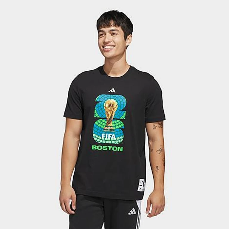 adidas Men's Soccer FIFA World Cup 26 Host City Boston Graphic T-Shirt in Black Size: XS